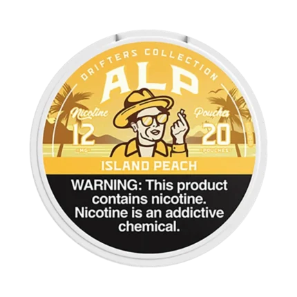 ALP Pouches Island Peach 12mg nicotine pouches tin