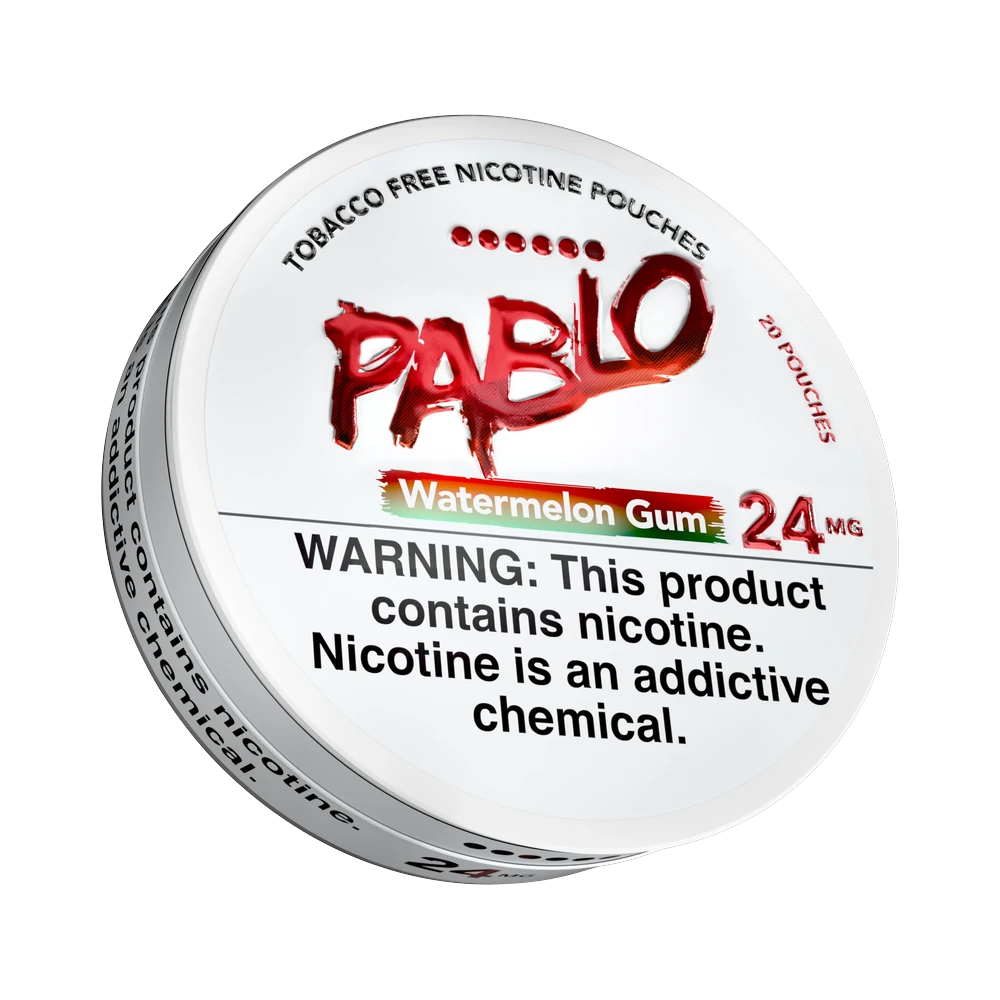 Pablo-Watermelon-Gum-24mg-tx PABLO Pouches Watermelon Gum 24mg nicotine pouches tin