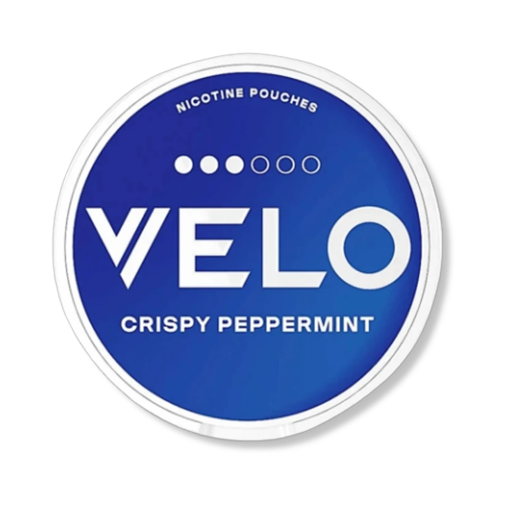 Velo-Crispy-Peppermint-14mg-tx Crispy Peppermint 14mg Velo nicotine pouches tin